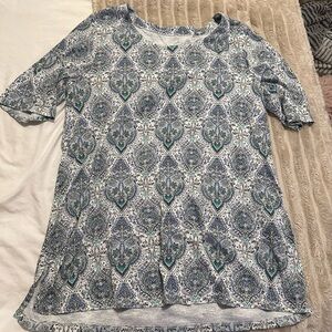 J. Jill Blue and White Paisley Tunic
